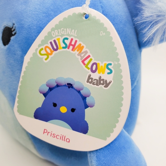 7/8" Squishmallow Priscilla the blue Peacock bird plush Kellytoy Stuffed Animal - Picture 4 of 4